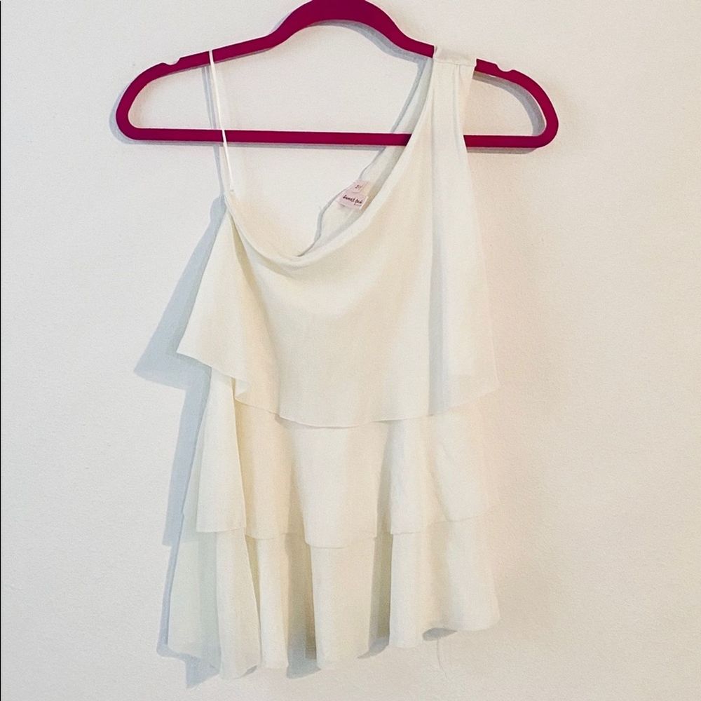 Three Tier Ruffle One Shoulder Top